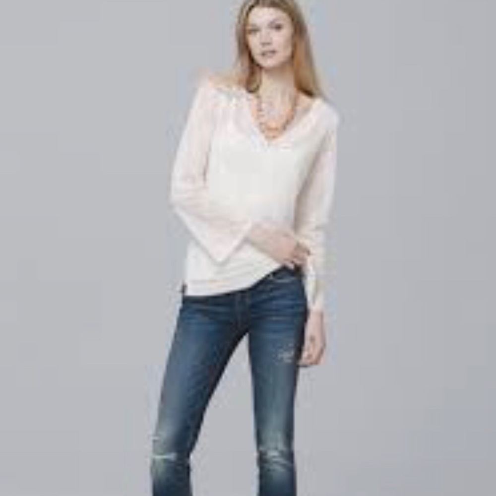 WHBM silver threaded  jeans